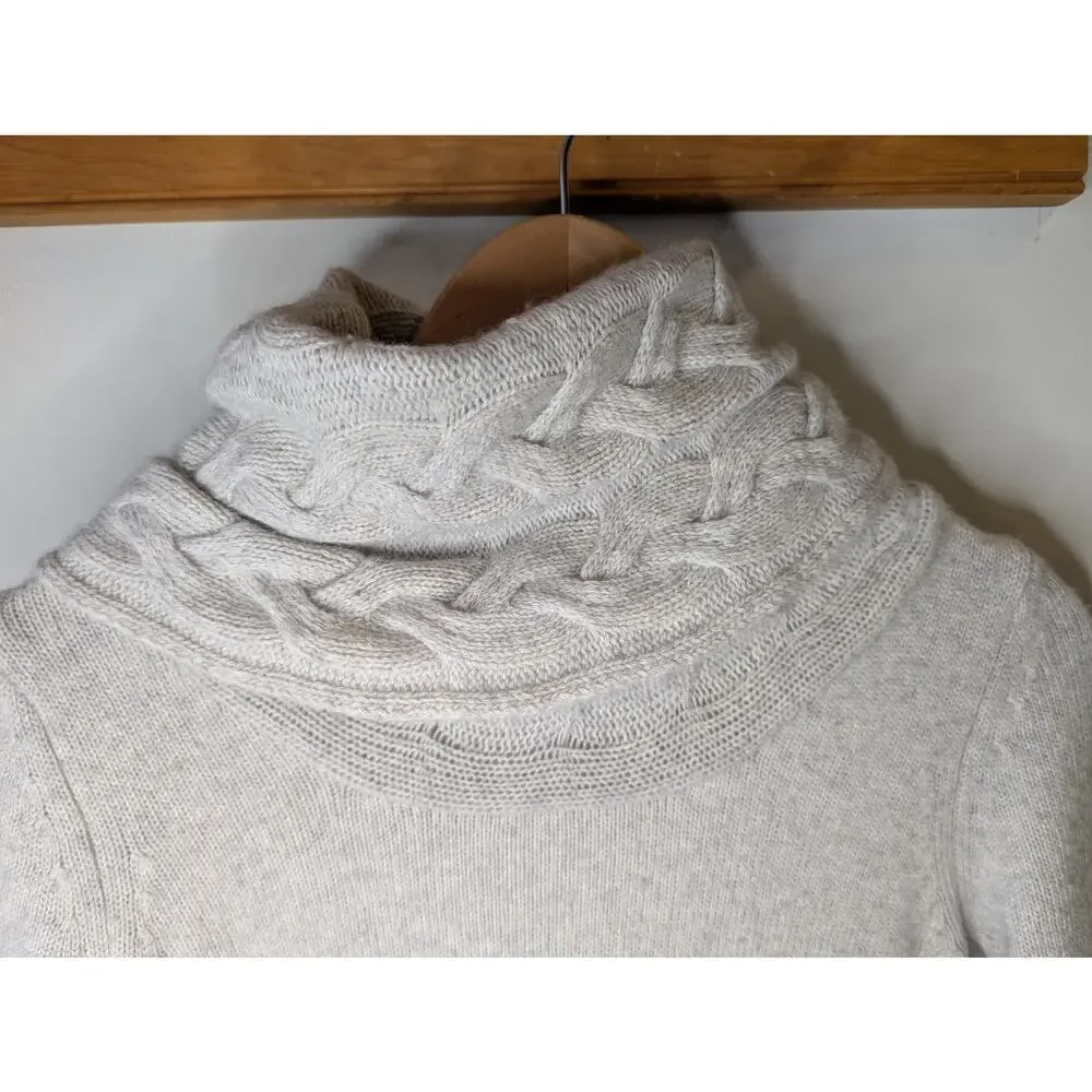 Banana Republic Italian Yarn Cowl Neck Sweater Women's M Grey Cashmere Merino - Picture 2 of 8